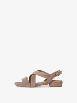 Tamaris Sandale En Cuir - Beige | Des Sandales