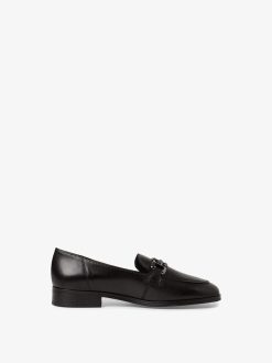 Tamaris Babouche En Cuir - Noir | Chaussures Basses Et Pantoufles