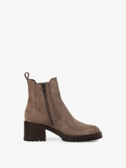 Tamaris Bottine Chelsea En Cuir - Beige | Bottines