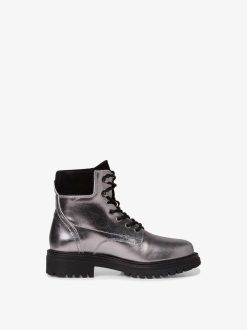 Tamaris Bottine En Cuir - Doublure Chaude Metallisee | Bottines