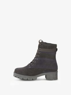 Tamaris Bottine En Cuir - Gris | Bottines