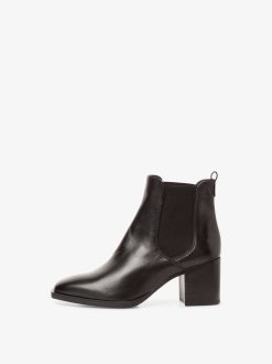 Tamaris Bottine Chelsea En Cuir - Noir | Bottines