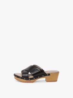 Tamaris Mule En Cuir - Noir | Mules