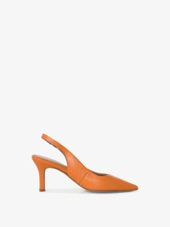 Tamaris Escarpins A Bride En Cuir - Orange | Pompes