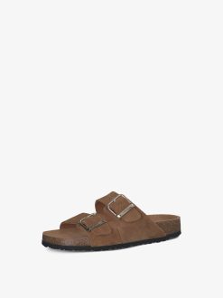 Tamaris Mule En Cuir - Marron | Mules