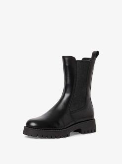 Tamaris Bottine En Cuir - Doublure Chaude Noire | Bottines