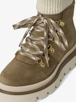 Tamaris Bottine En Cuir - Doublure Chaude Verte | Bottines