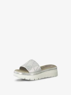 Tamaris Mule En Cuir - Metallise | Mules