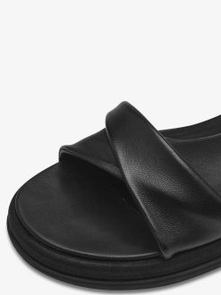 Tamaris Sandale A Talon En Cuir - Noir | Des Sandales