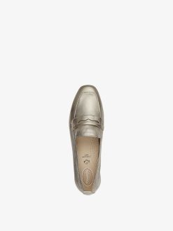 Tamaris Babouche En Cuir - Or | Chaussures Basses Et Pantoufles