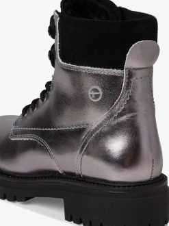 Tamaris Bottine En Cuir - Doublure Chaude Metallisee | Bottines