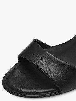 Tamaris Sandale A Talon En Cuir - Noir | Des Sandales