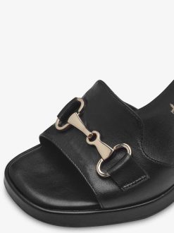 Tamaris Sandale A Talon En Cuir - Noir | Des Sandales