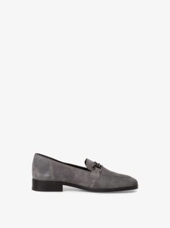 Tamaris Babouche En Cuir - Gris | Chaussures Basses Et Pantoufles