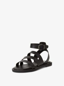 Tamaris Sandale En Cuir - Noir | Des Sandales