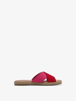 Tamaris Mule En Cuir - Rouge | Mules