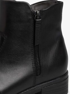 Tamaris Bottine En Cuir - Noir | Bottines