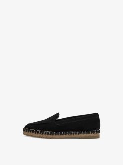 Tamaris Espadrille En Cuir - Noir | Chaussures Basses Et Pantoufles