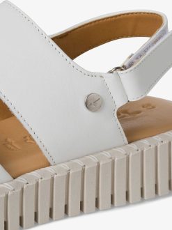 Tamaris Sandale A Talon En Cuir - Blanc | Des Sandales