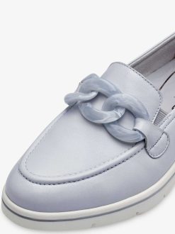 Tamaris Babouche En Cuir - Bleu | Chaussures Basses Et Pantoufles