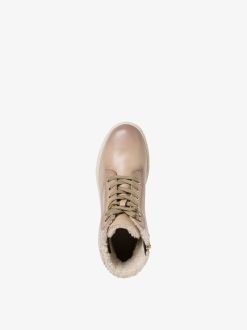 Tamaris Bottine En Cuir - Beige | Bottines