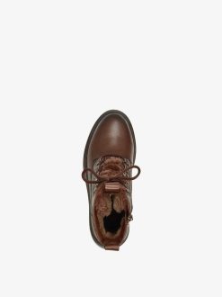 Tamaris Bottine En Cuir - Doublure Chaude Marron | Bottines