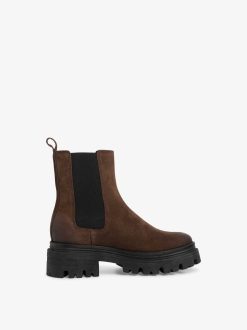 Tamaris Bottine Chelsea En Cuir - Marron | Bottines