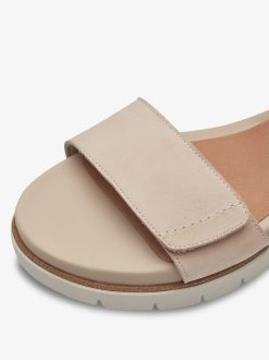 Tamaris Sandale A Talon En Cuir - Beige | Des Sandales