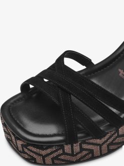 Tamaris Sandale A Talon En Cuir - Noir | Des Sandales