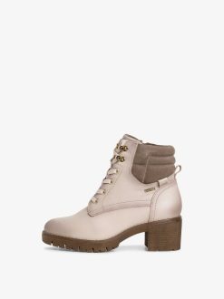 Tamaris Bottine En Cuir - Beige | Bottines