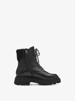 Tamaris Bottine En Cuir - Doublure Chaude Noire | Bottines