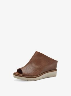 Tamaris Mule En Cuir - Marron | Mules