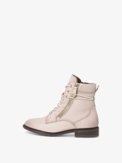 Tamaris Bottine En Cuir - Beige | Bottines