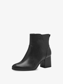 Tamaris Bottine En Cuir - Noir | Bottines