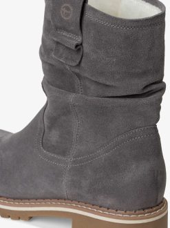 Tamaris Bottine En Cuir - Doublure Chaude Grise | Bottines