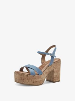 Tamaris Sandale A Talon - Bleu | Des Sandales