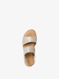 Tamaris Sandale A Talon En Cuir - Beige | Des Sandales