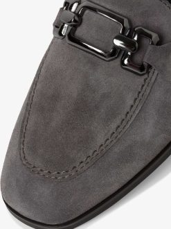 Tamaris Babouche En Cuir - Gris | Chaussures Basses Et Pantoufles