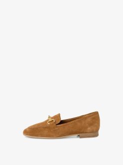 Tamaris Babouche En Cuir - Marron | Chaussures Basses Et Pantoufles