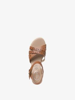 Tamaris Sandale En Cuir - Marron | Des Sandales