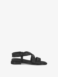 Tamaris Sandale A Talon En Cuir - Noir | Des Sandales