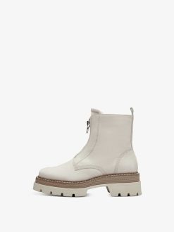 Tamaris Bottine En Cuir - Beige | Bottines