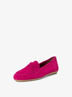 Tamaris Mocassin En Cuir - Rose | Chaussures Basses Et Pantoufles