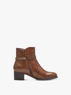 Tamaris Bottine En Cuir - Marron | Bottines