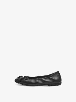 Tamaris Ballerine En Cuir - Noir | Ballerines