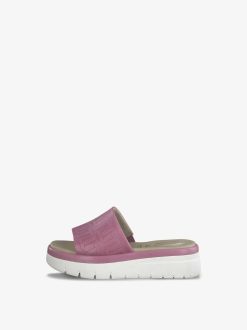 Tamaris Mule En Cuir - Violet | Mules