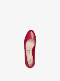 Tamaris Escarpins En Cuir - Rouge | Pompes