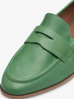 Tamaris Babouche En Cuir - Vert | Chaussures Basses Et Pantoufles