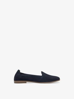 Tamaris Babouche En Cuir - Bleu | Chaussures Basses Et Pantoufles