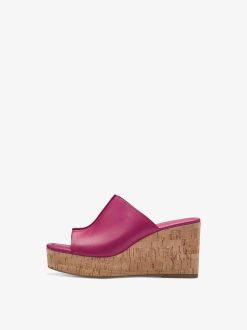 Tamaris Mule En Cuir - Rose | Mules